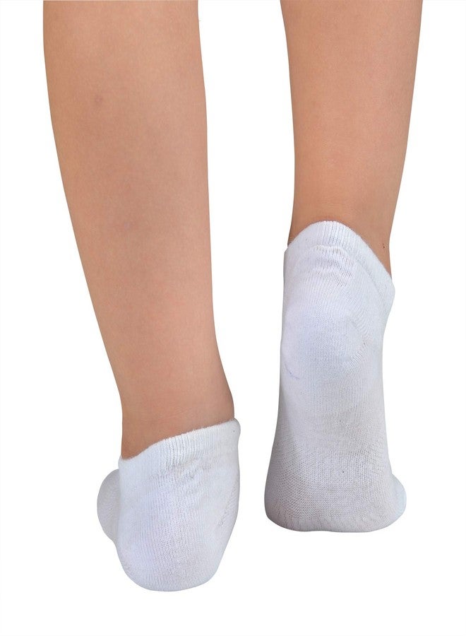 JORMATT 6 Pairs Toddler Little Girls Boys No Show Socks Thin Cotton Soft Anti Slip Low Cut Socks Breathable With Grips, White S - Image 4